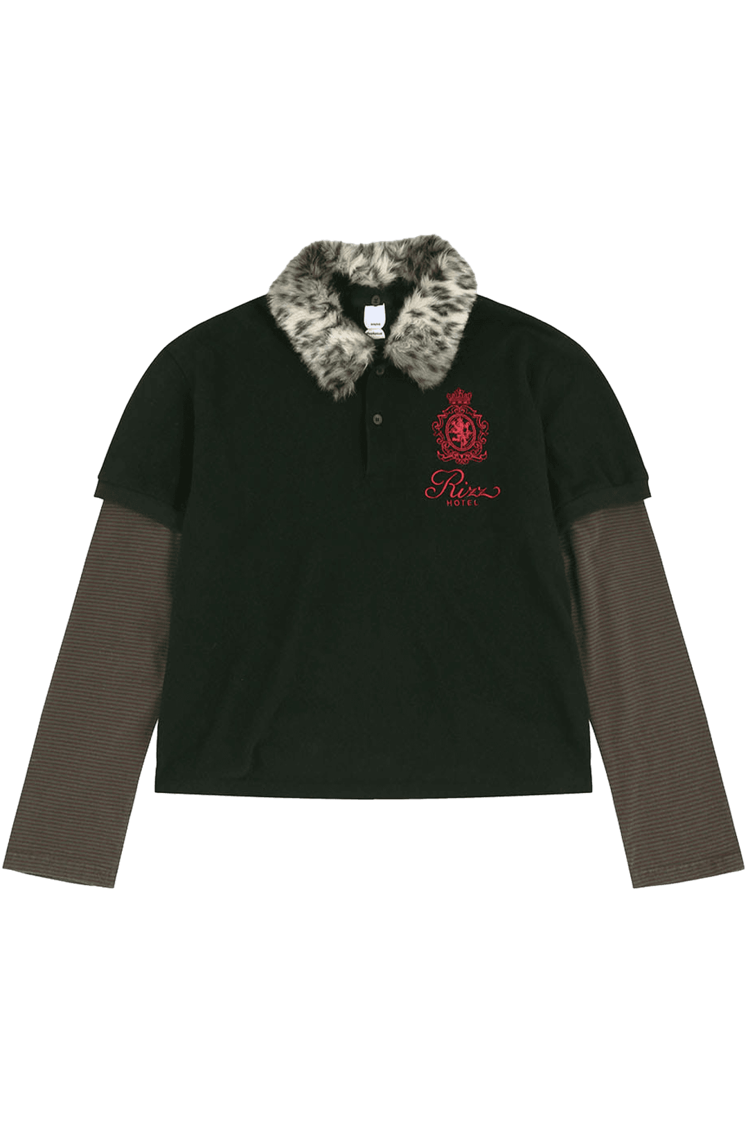 FUR COLLAR LAYERED POLO SHIRTS 