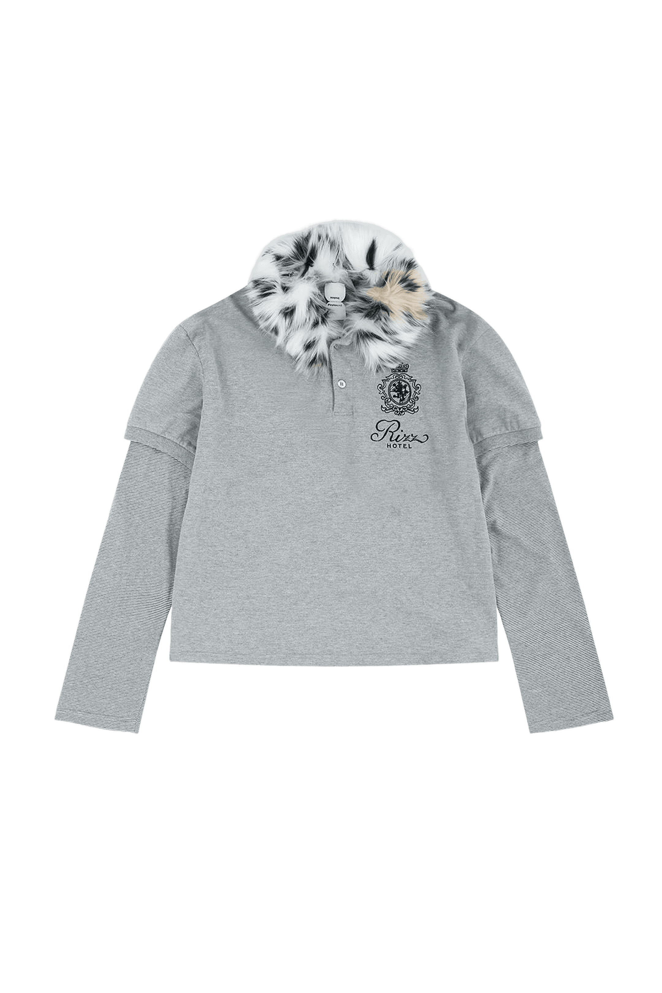 FUR COLLAR LAYERED POLO SHIRTS