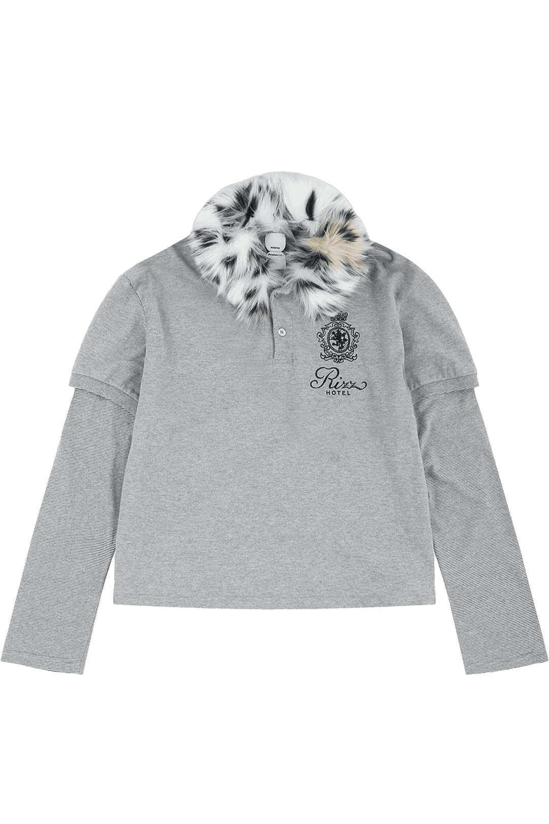 FUR COLLAR LAYERED POLO SHIRTS