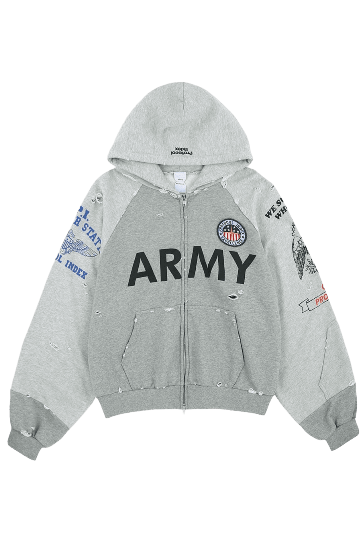 RECONSTRUCTED ZIP HOODIE