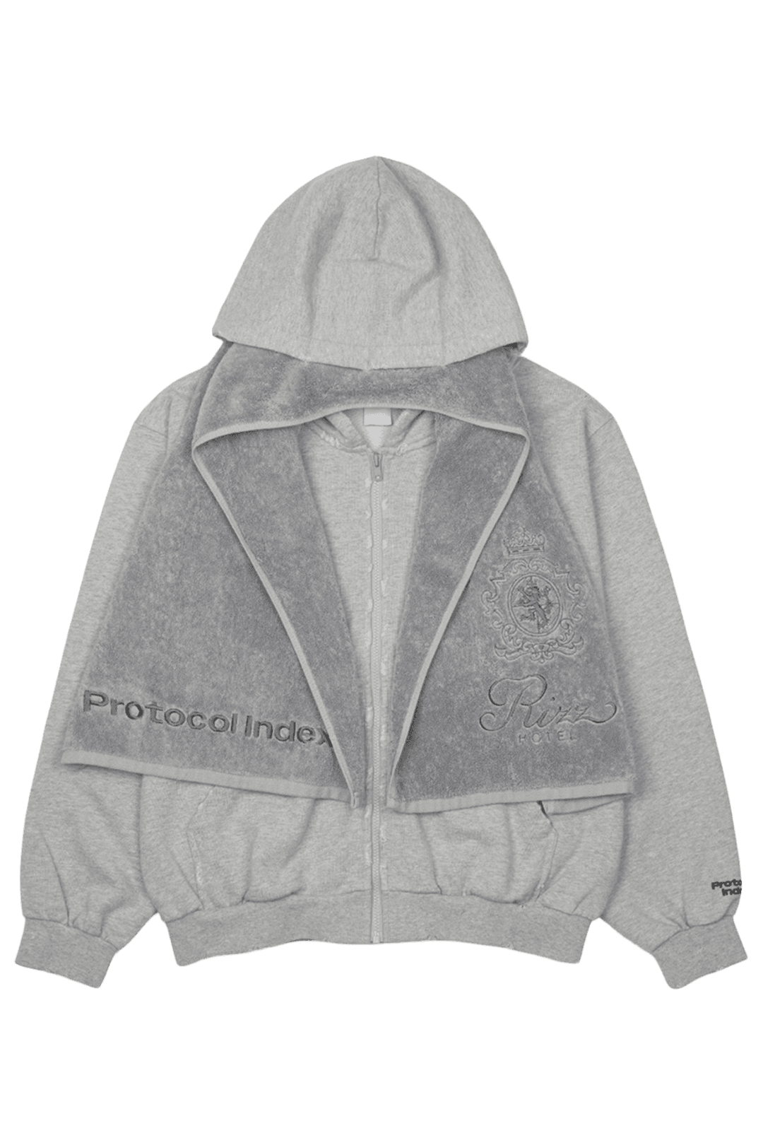 TERRY TOWEL ZIP HOODIE