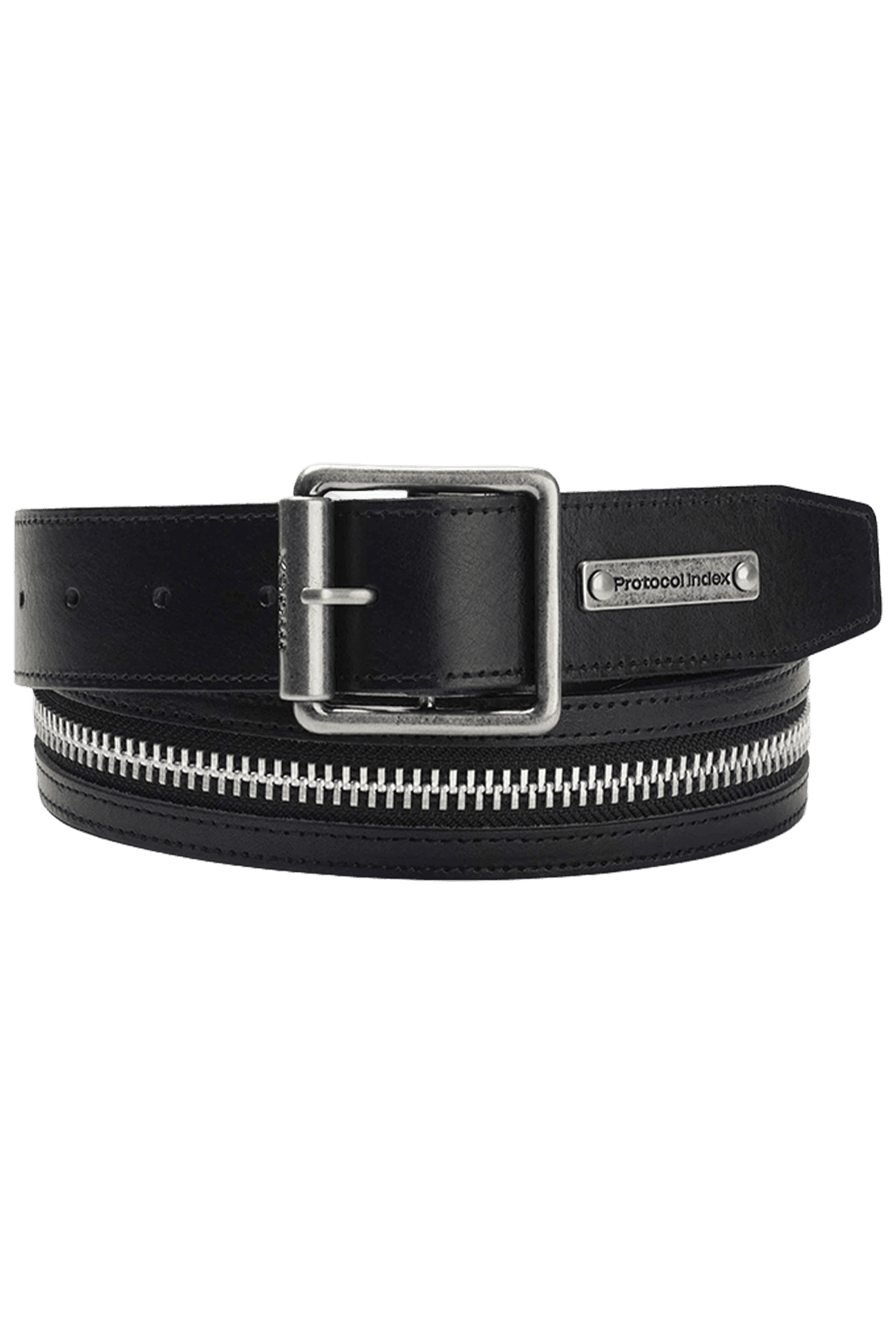 ZIPPER LEATHER BELT
